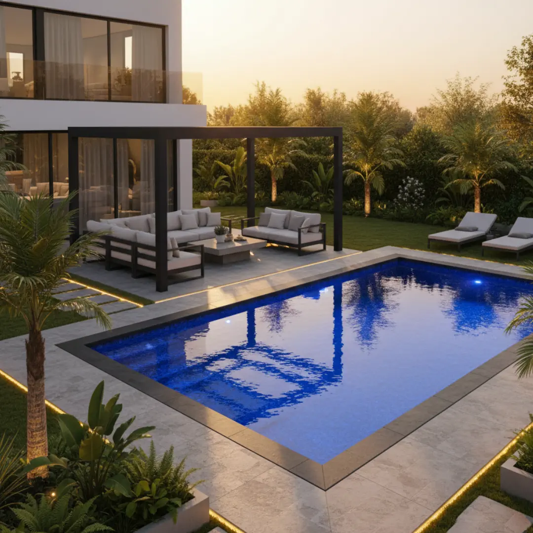 محوطه ویلای “آرامش” شهریار: خلق یک واحه سبز